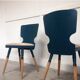 Pair of petrol blue scandinavian chairs