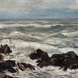 Tableau HST "Marine - rough sea" signed Jacques Jourdan