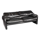 Cassina leather sofa Maralunga model by Vico Magistretti