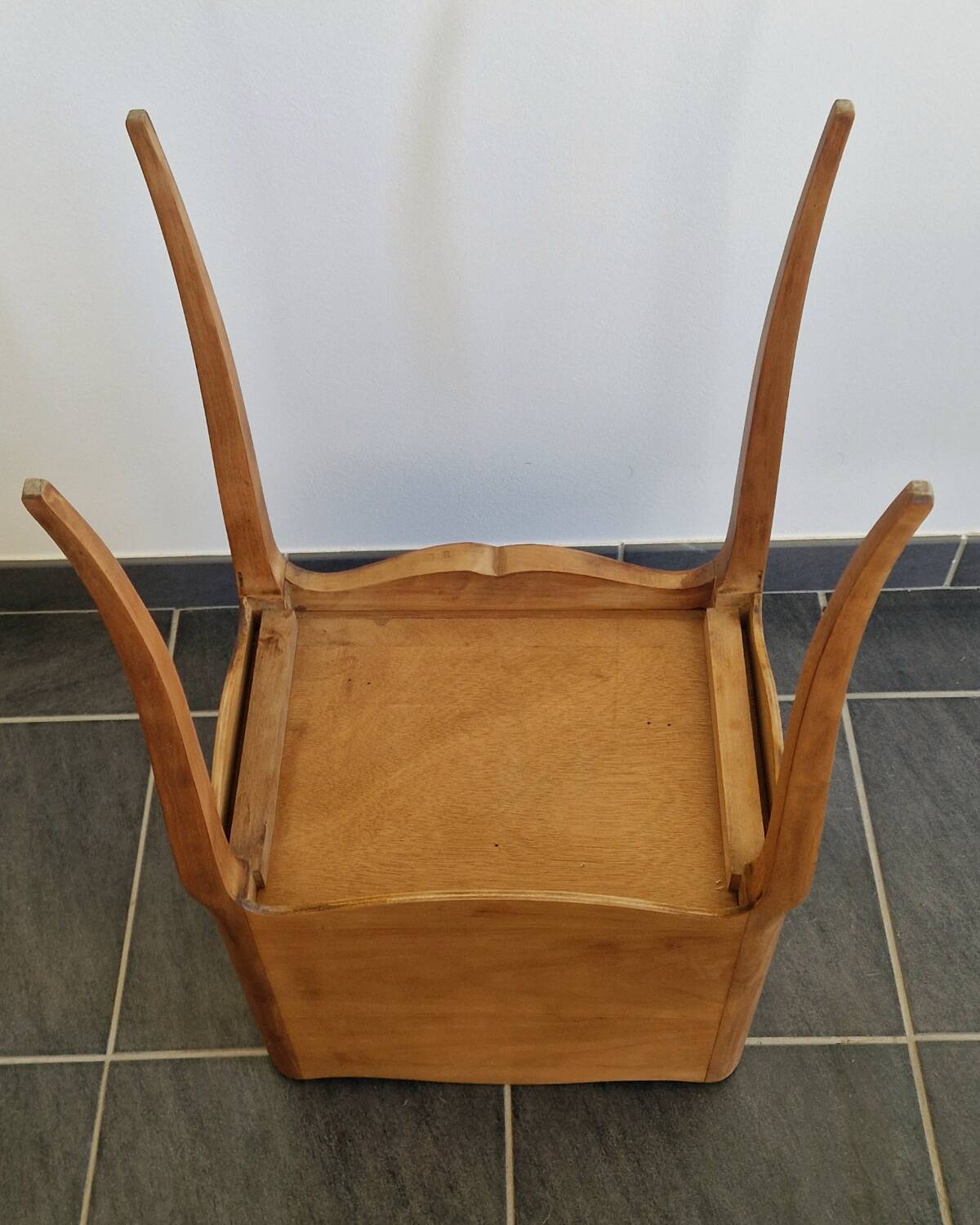 Solid cherry bedside table - Louis XV style - Signed DR