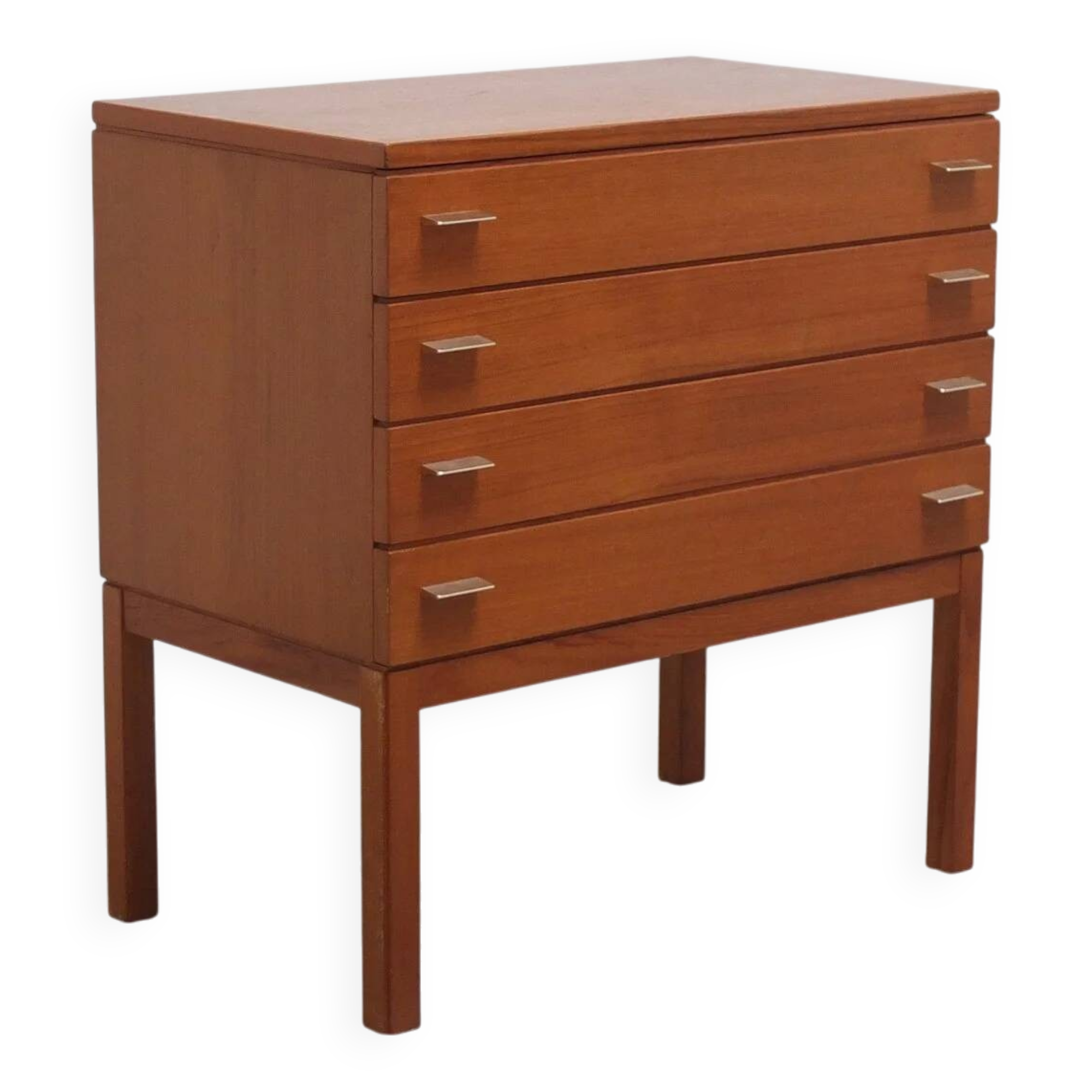 Commode suédoise en teck avec poignées en métal, années 1970