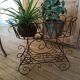 Antique iron plant stand
