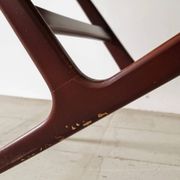 Table basse des années 1950 Ilse Möbel avec plateau en verre noir