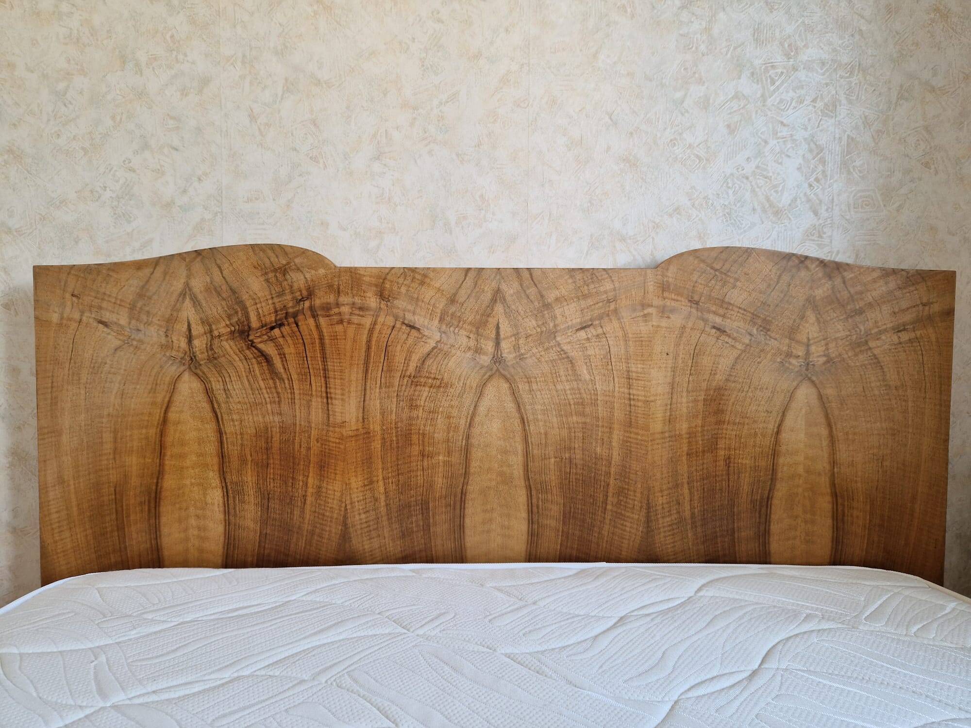 Flamed wood furniture from the 1940s, Art Deco style.