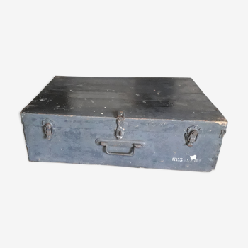 Old Navy/Army Chest with "Naval Memorabilia" label and other inscription