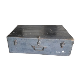 Old Navy/Army Chest with "Naval Memorabilia" label and other inscription