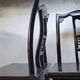 Pair of old chairs armchairs 19th century Chinese stools in black lacquered wood