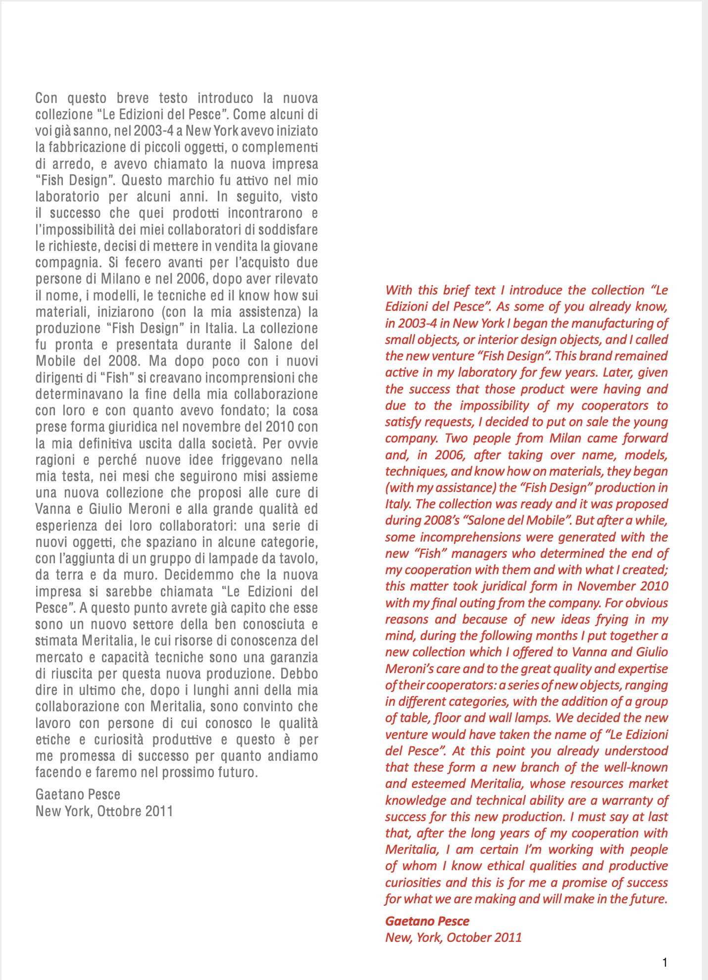 "TALL VASE FARE" de Gaetano Pesce pour Meritalia "Edizioni del Pesce" 2010