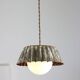 Vintage metal and opaline flower pendant lamp