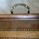 Large vintage tray, wood marquetry under glass