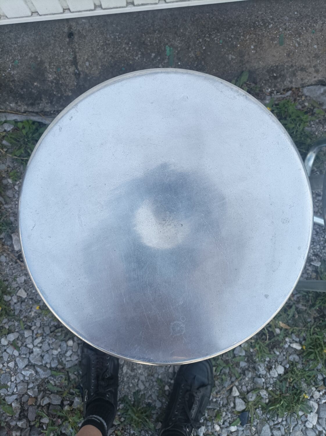 Pair of stools Habitat in cast aluminum 1980 vintage