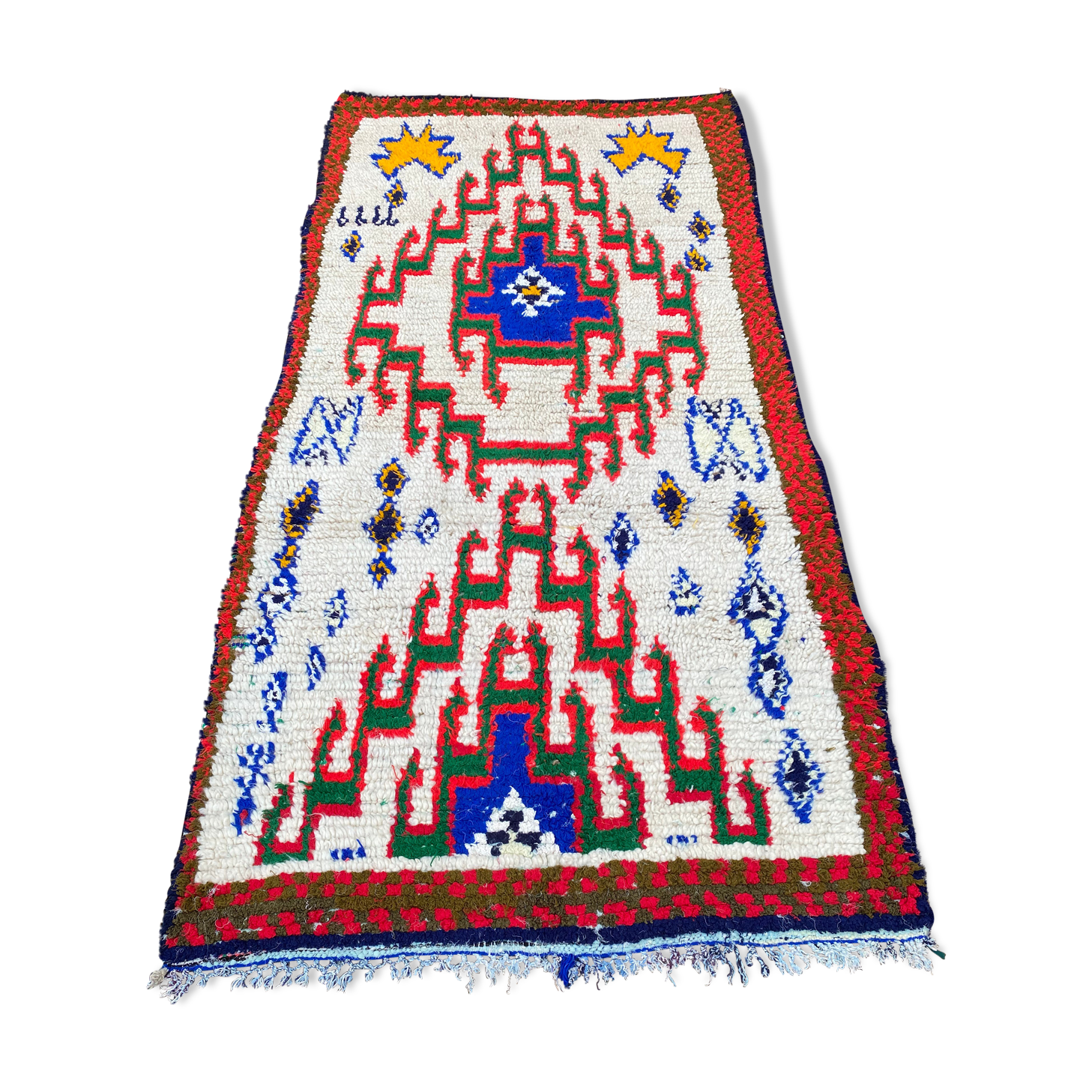 Tapis azilal en laine et coton fait main 110x215 cm