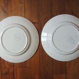 Set of 2 plates in faience Creil Montereau pagoda decorations