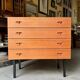 Chest of drawers with 4 drawers in teak attributed to Henry Walter Klein.