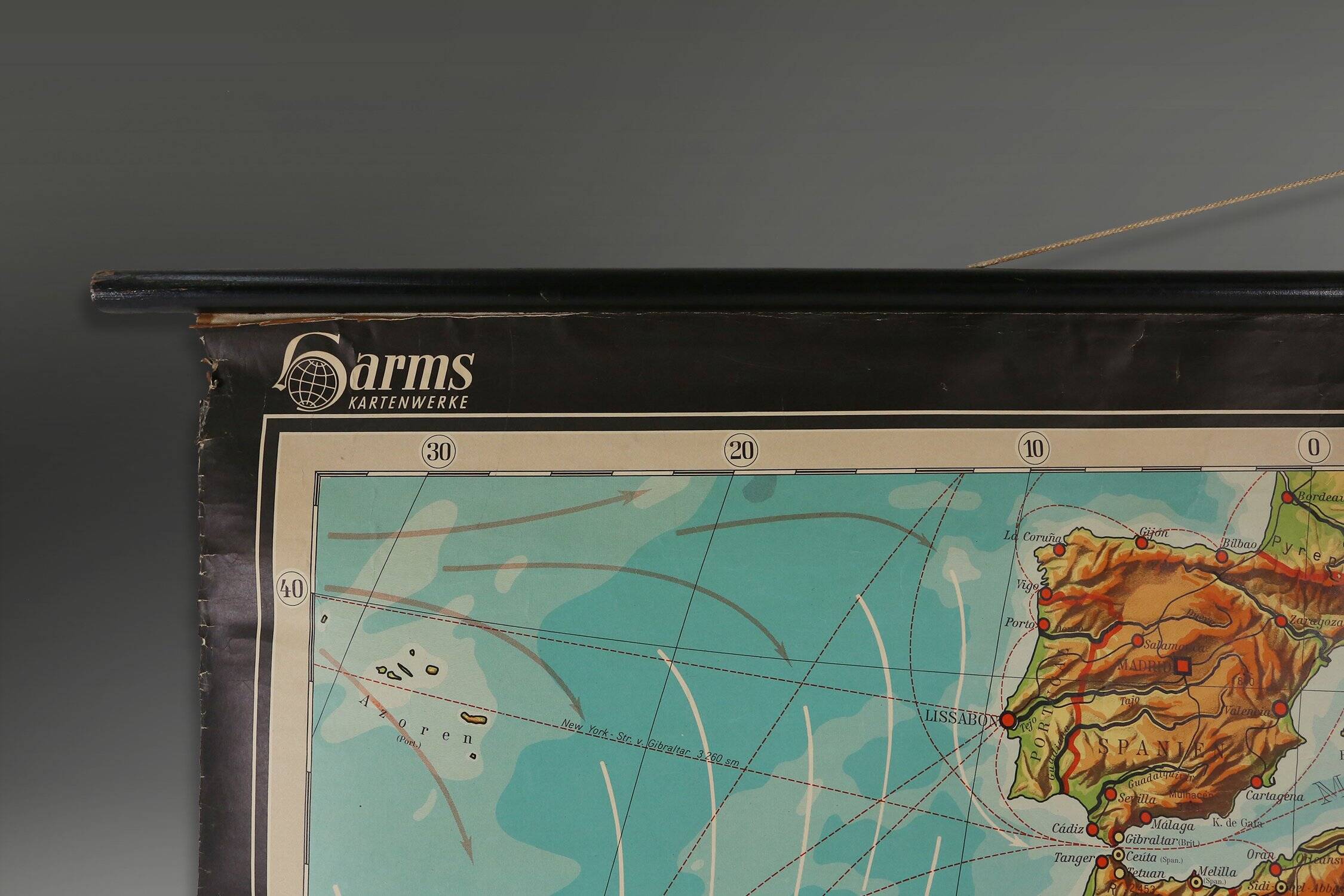 Large Educational Wall Chart or Map of Africa, Germany 1950s