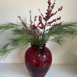 Large volute vase in pressed glass Art Deco