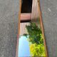 Vintage Scandinavian mirror in solid oak 42x148.