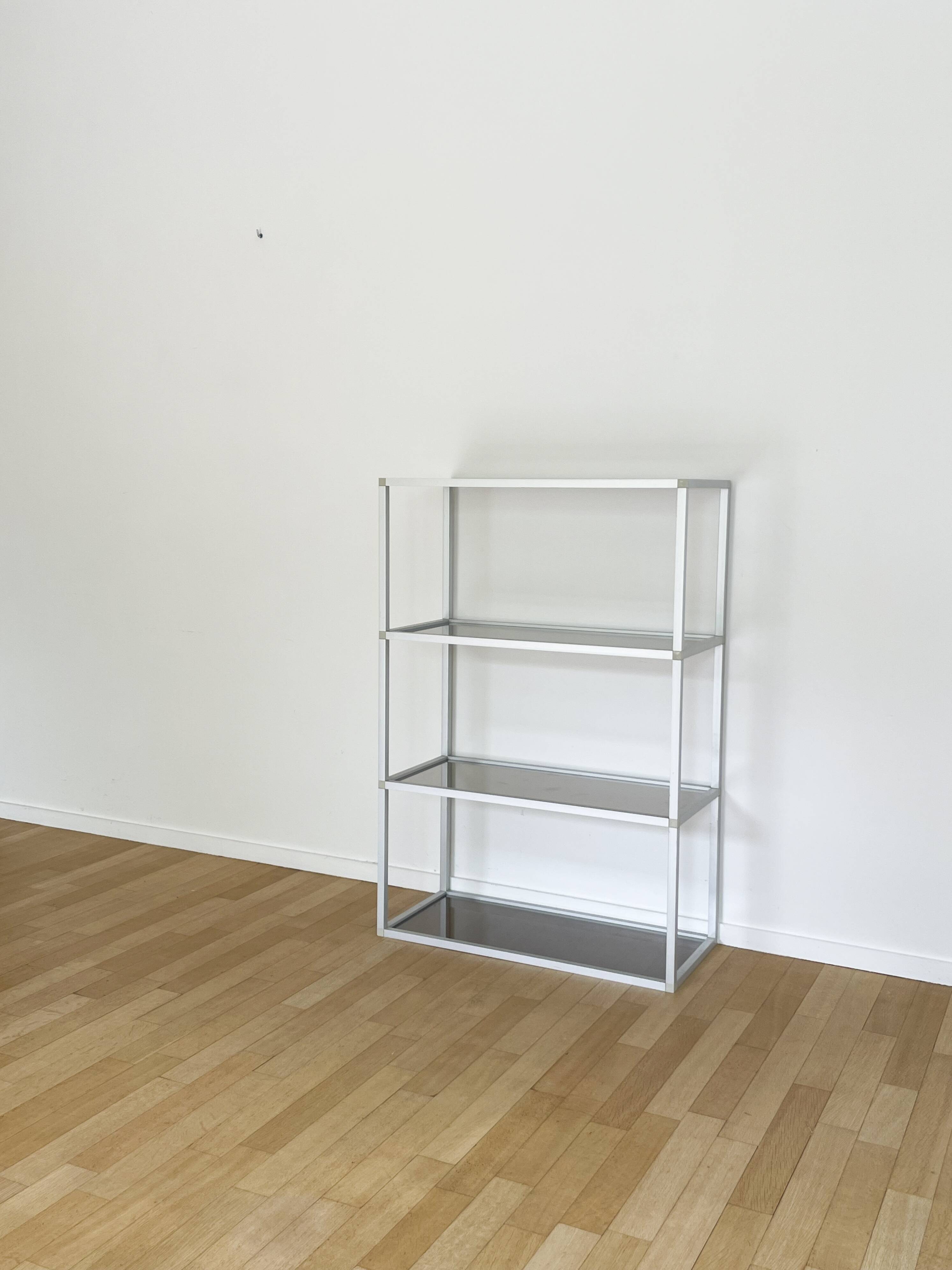 Aluminum and glass shelf