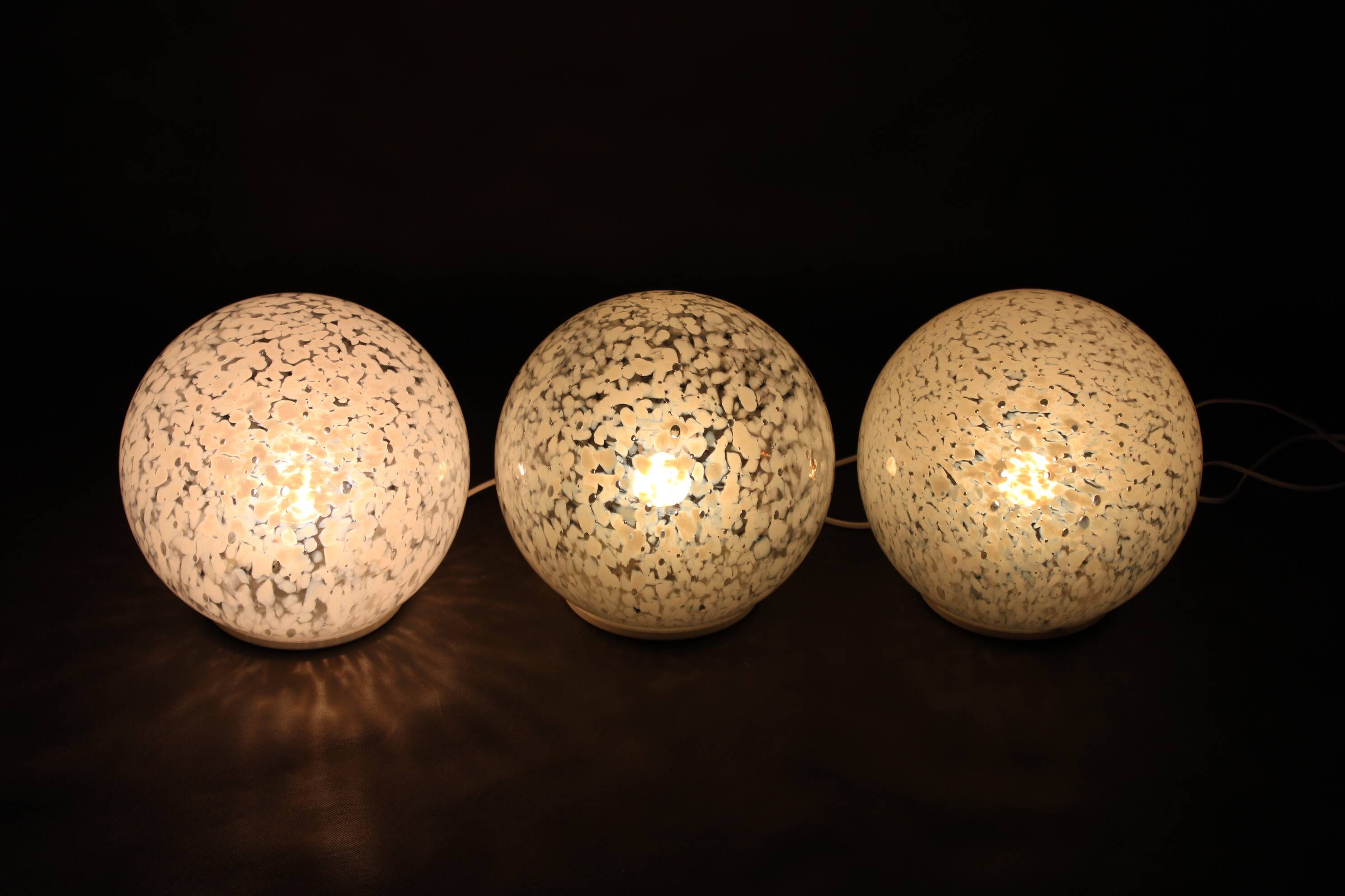 1980s Glass Globe Table Lamp , 3items available