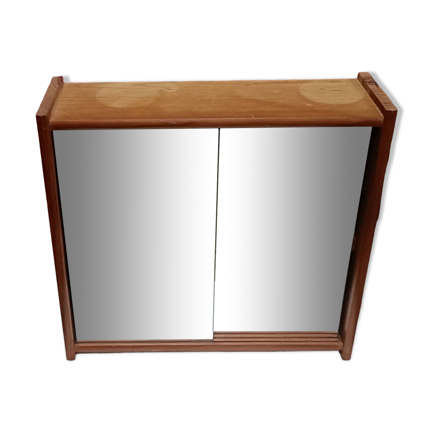 Small wall-mounted bathroom cabinet with vintage mirror doors