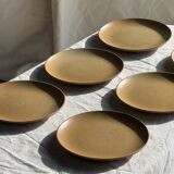 Set of 6 dessert plates in stoneware Village France D20