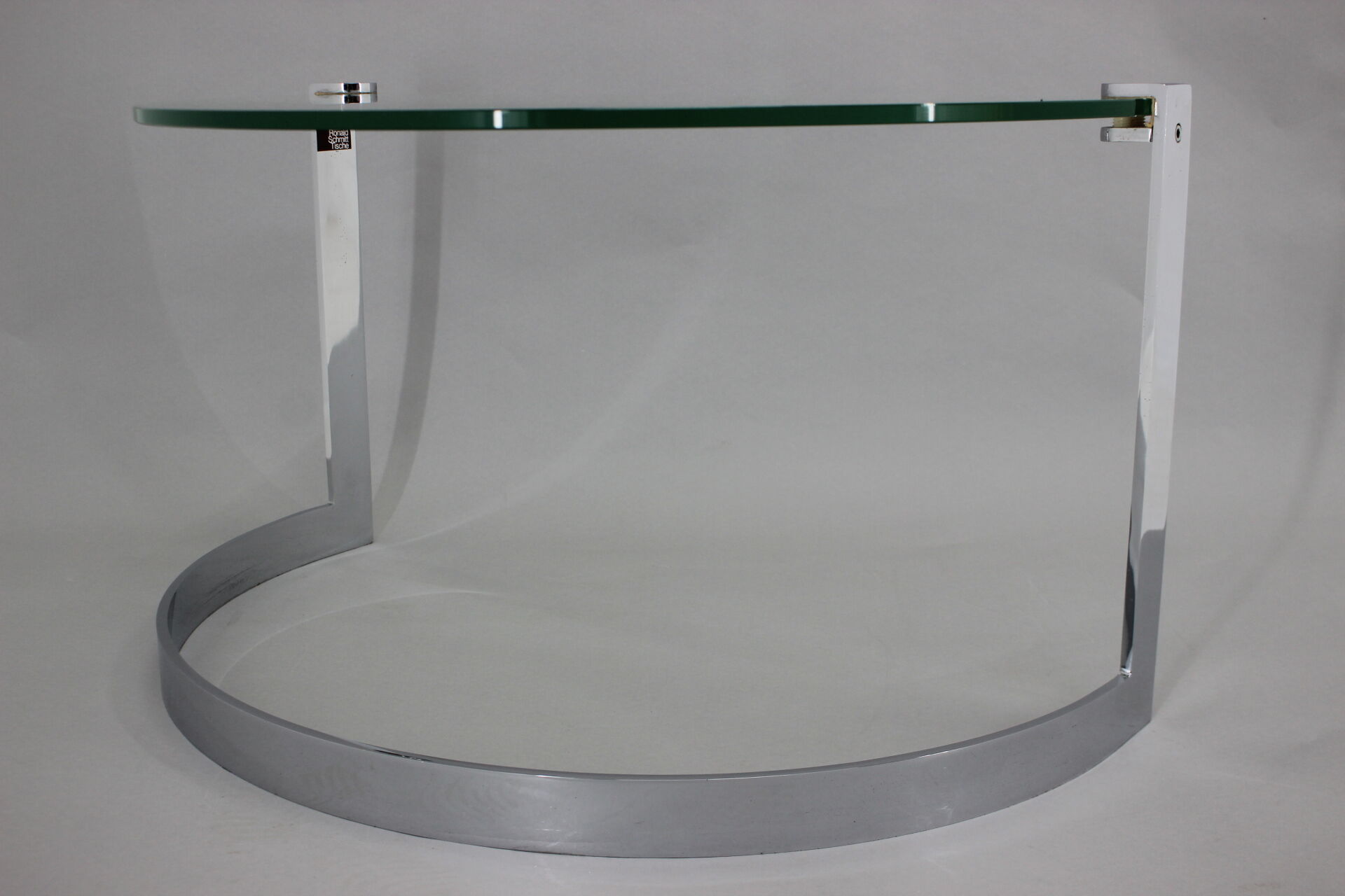 1980s Steel and Glass Side Table by Friedrich Moller for Ronald Schmitt Tische