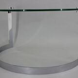 1980s Steel and Glass Side Table by Friedrich Moller for Ronald Schmitt Tische