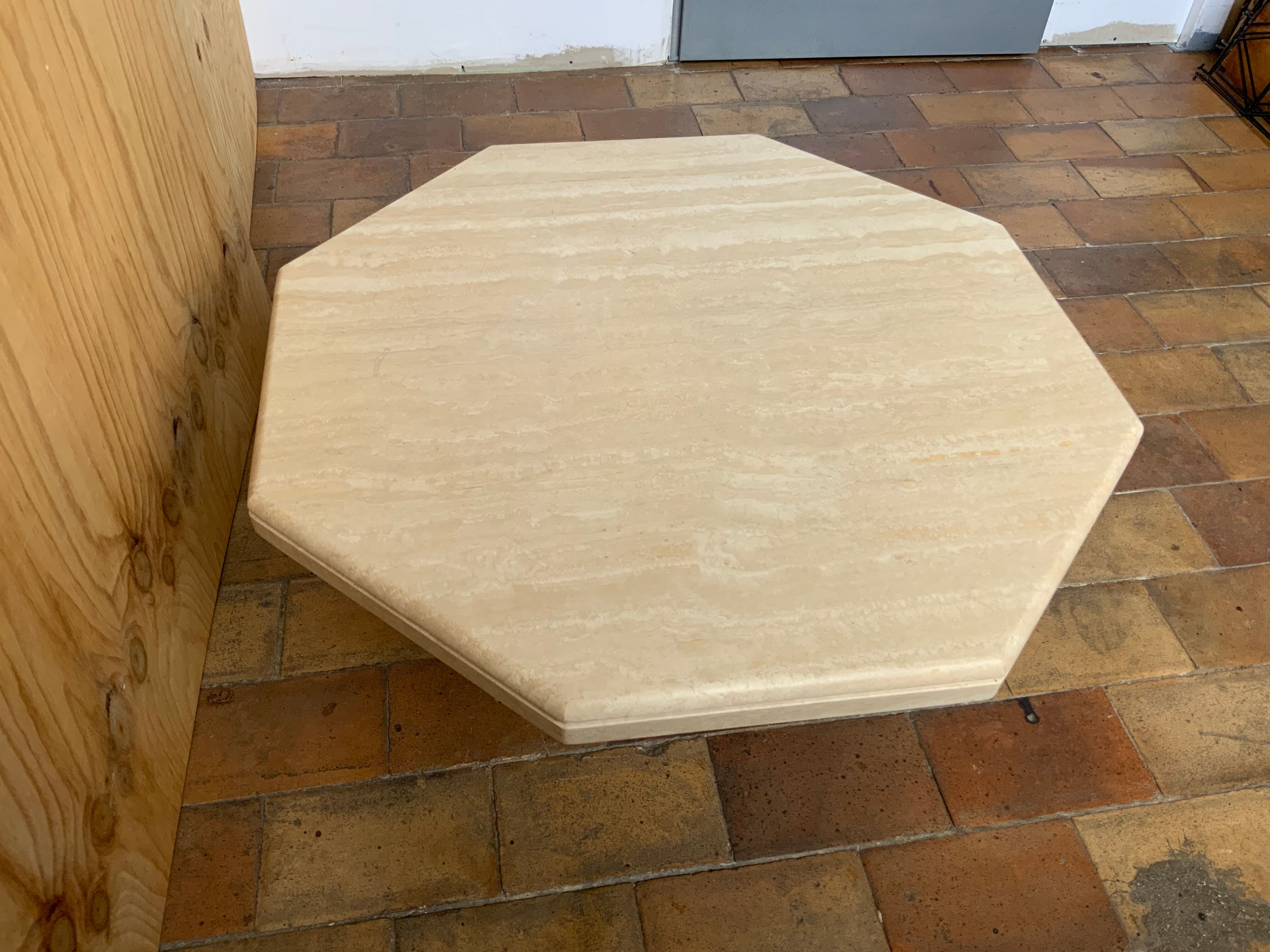Travertine coffee table