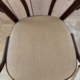 Set of 4 curved wooden armchairs