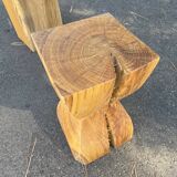 Pair of wooden end tables / stools