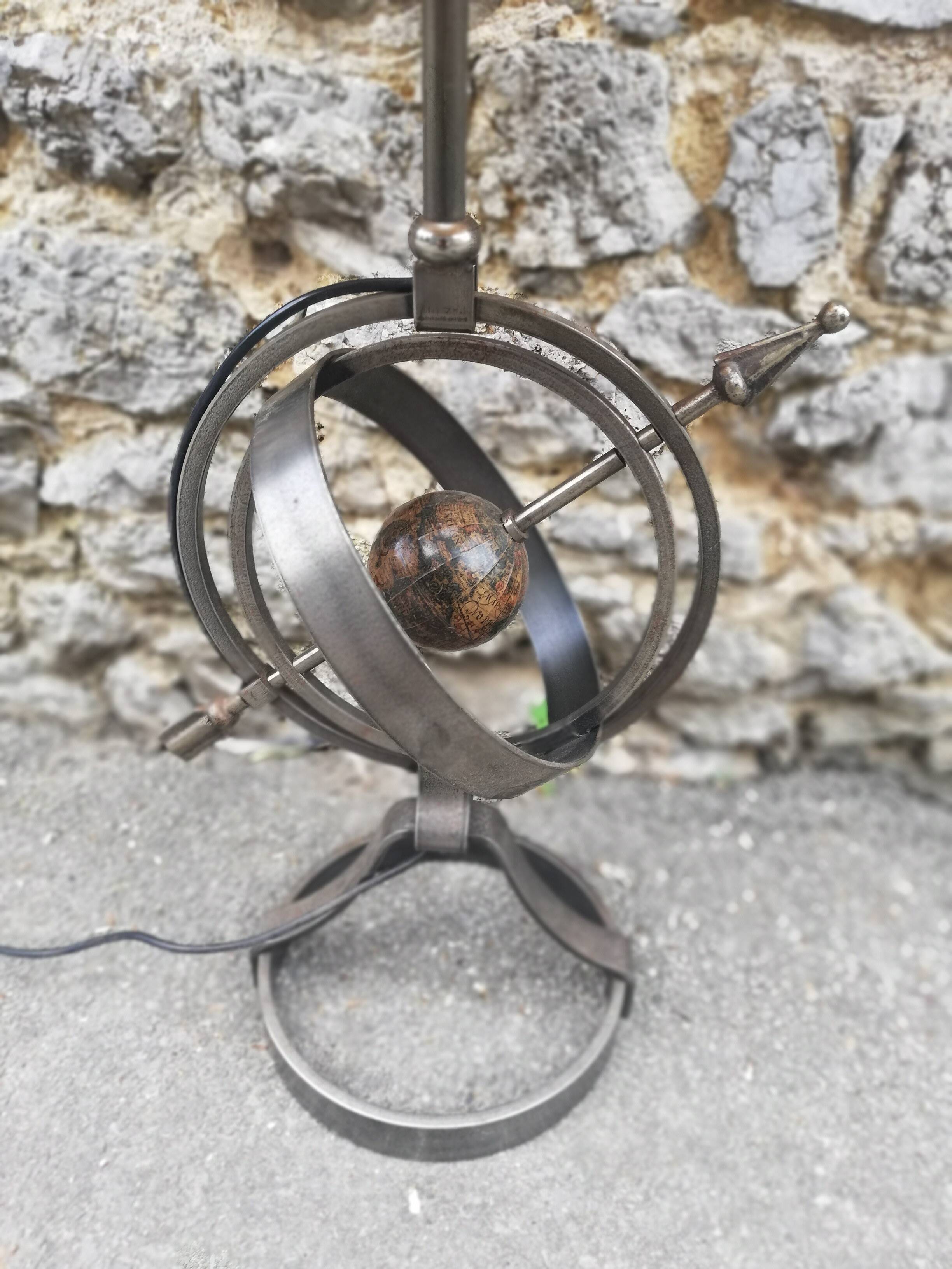 Astrolabe lamp by Jean-Pierre Ryckaert 1950