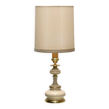 Lampe Cenacchi surdimensionnée beige et or. Vers 1980.