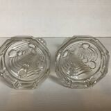 Pair of old Val Saint Lambert art deco candlesticks