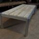 Aluminum and marble coffee table from the 1970s