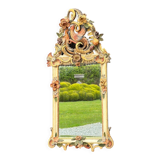 Carved wooden mirror, gilded and polychromed, Venice circa 1880