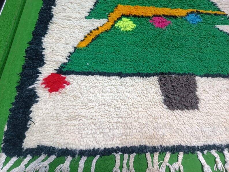 Handmade pure natural wool rug, size 100 x 200 cm