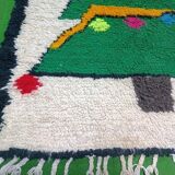 Handmade pure natural wool rug, size 100 x 200 cm