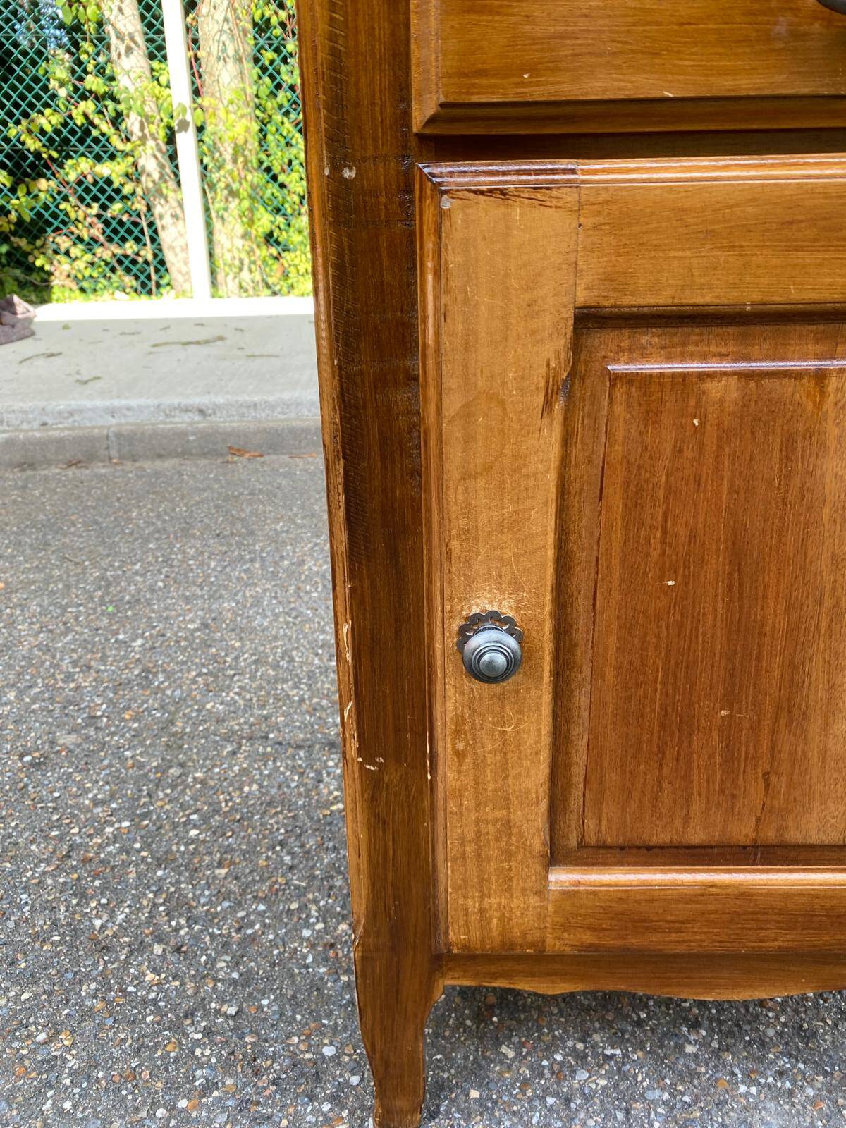 Louis XV wooden chest of drawers and bedside table
