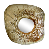 Vintage sandstone mirror from La Borne by Bruno H'dry 1960