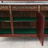 Louis XVI 2-part sideboard in mahogany veneer and precious wood marquetry