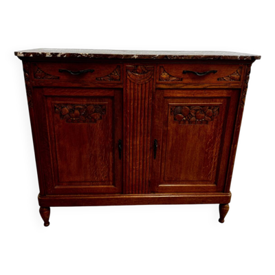 Buffet Louis XVI en bois et marbre