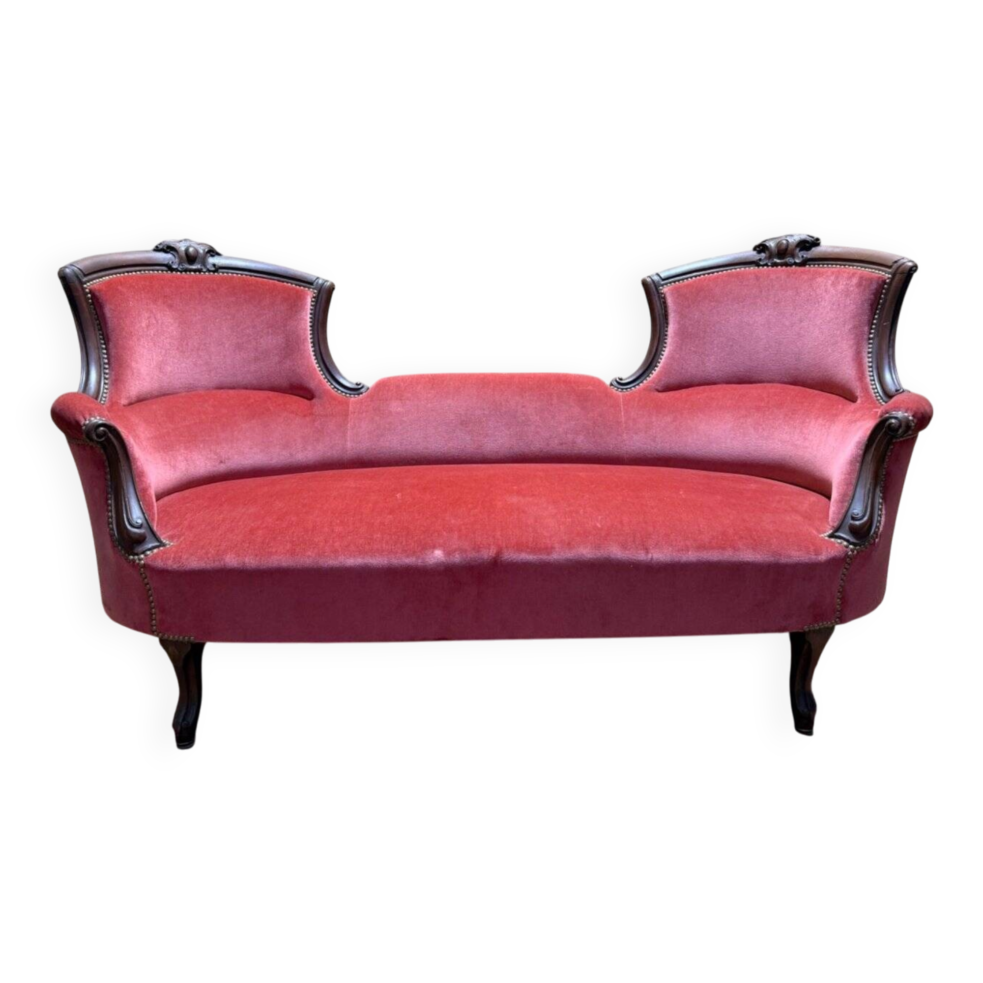 Sofa / Confidant – Louis-Philippe style, Napoleonic III era – Mahogany m