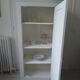 Vintage Parisian wardrobe, 1 door, pearl grey waxed finish.