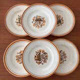 Set of 6 dessert plates Creil and Montereau model Œillet – Vaisse