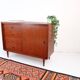 Commode vintage style années 60-70, motif teck, style rétro.