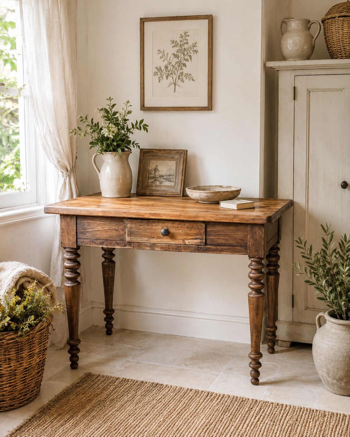 Small renovated antique table