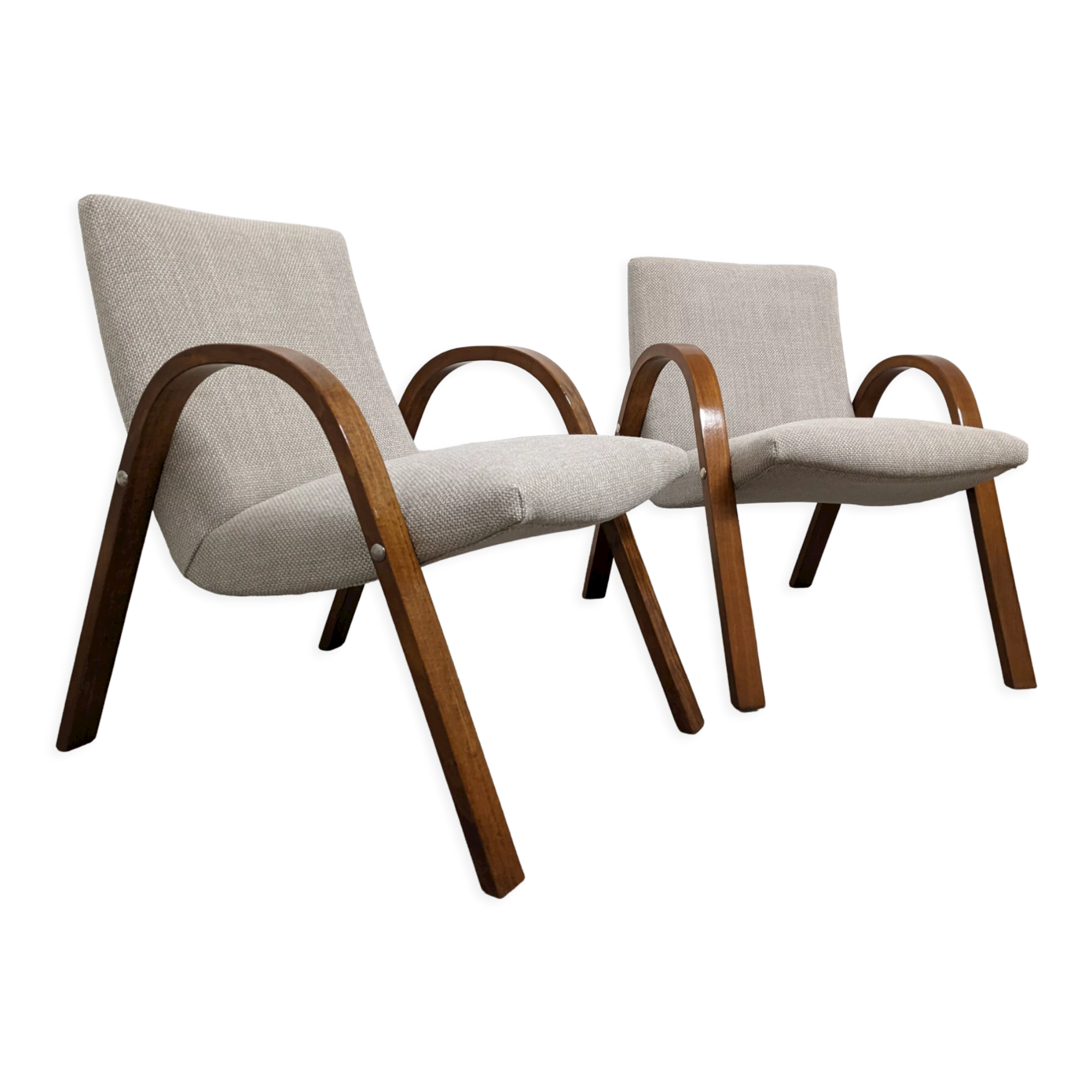 Pair of Bow Wood armchairs from the 50s/60s by Steiner