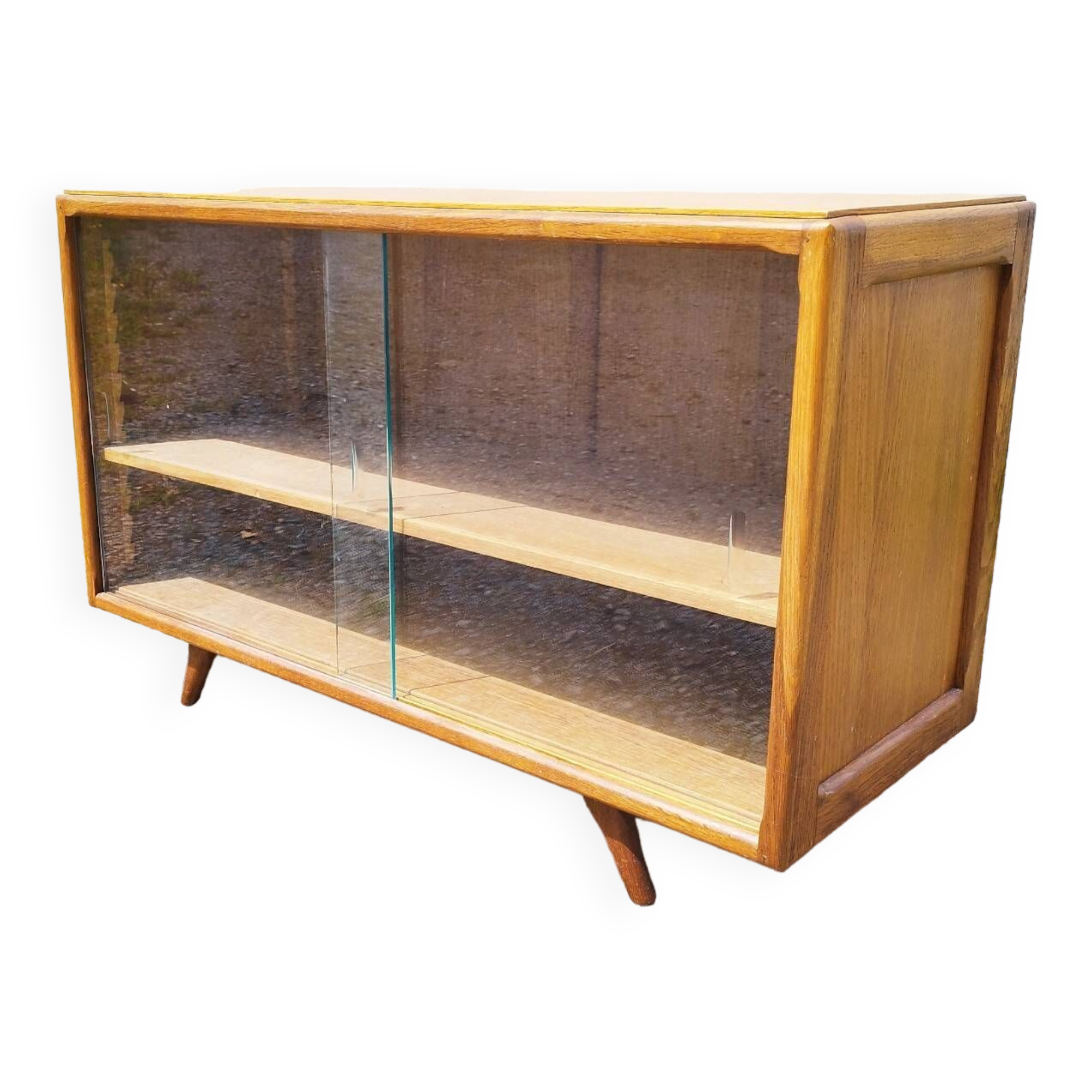 Meuble enfilade vitrine pied compas vintage