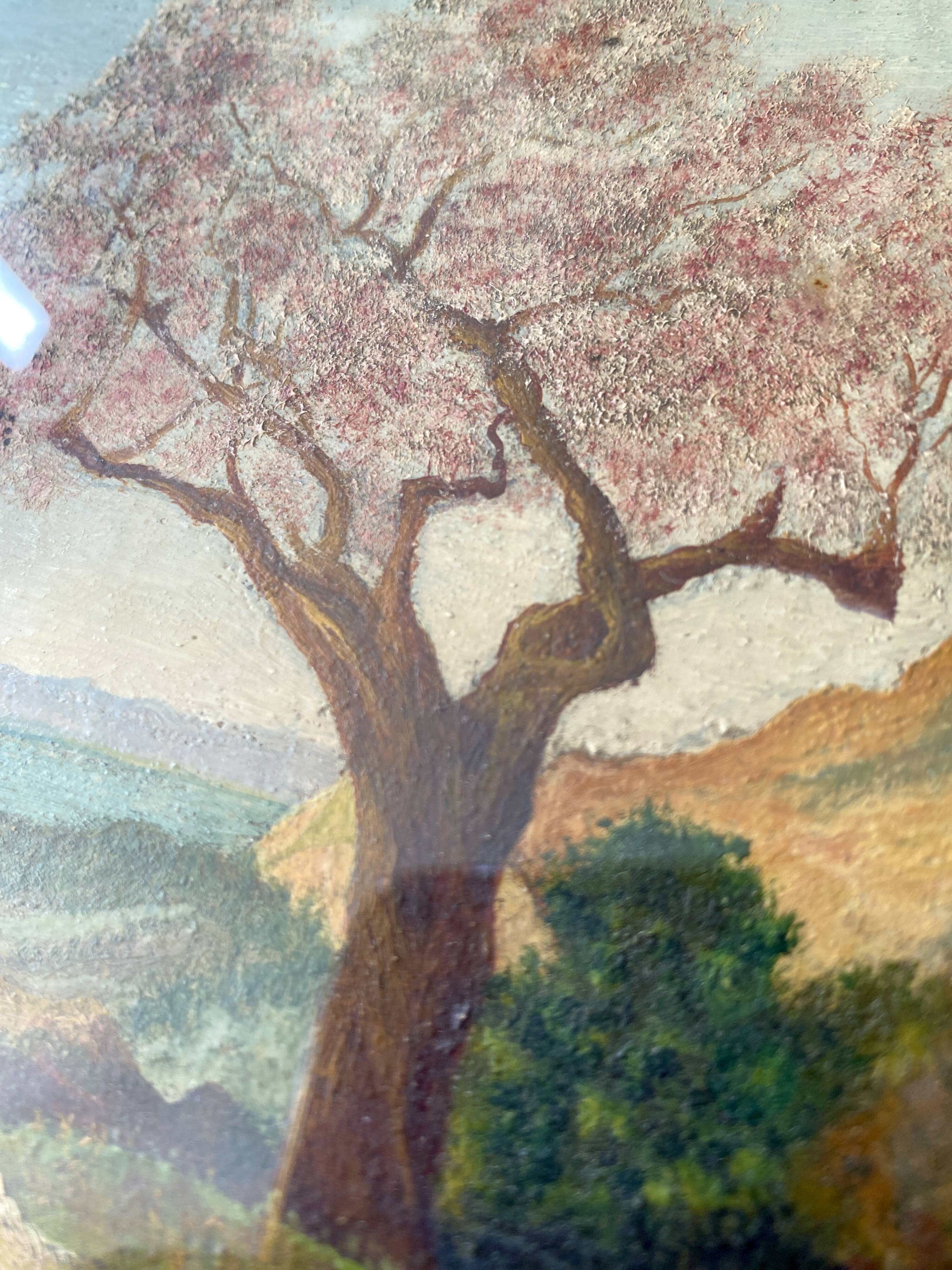 Oil, glazed wooden frame