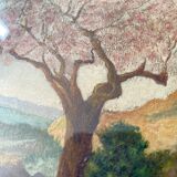 Oil, glazed wooden frame